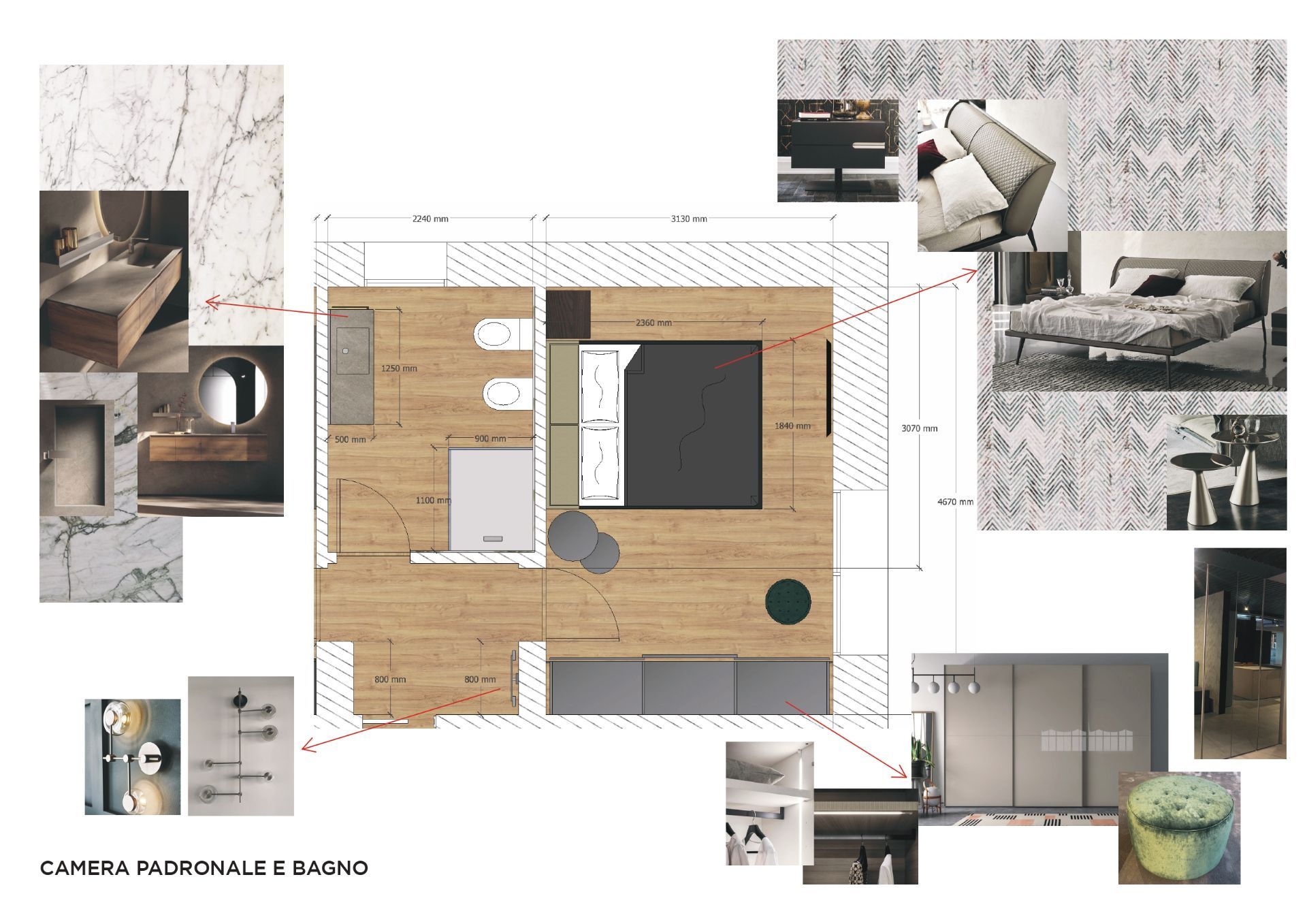 MOODBOARD – 2D FLOORPLAN WITH TEXTURE AND IMAGES